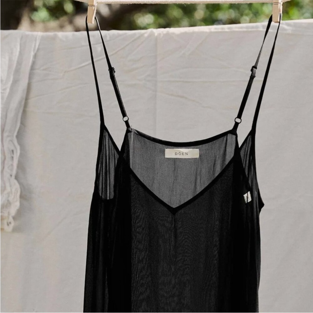 |Doen| Black Sheer Slip Dress Size XS NWT - Picture 4 of 13